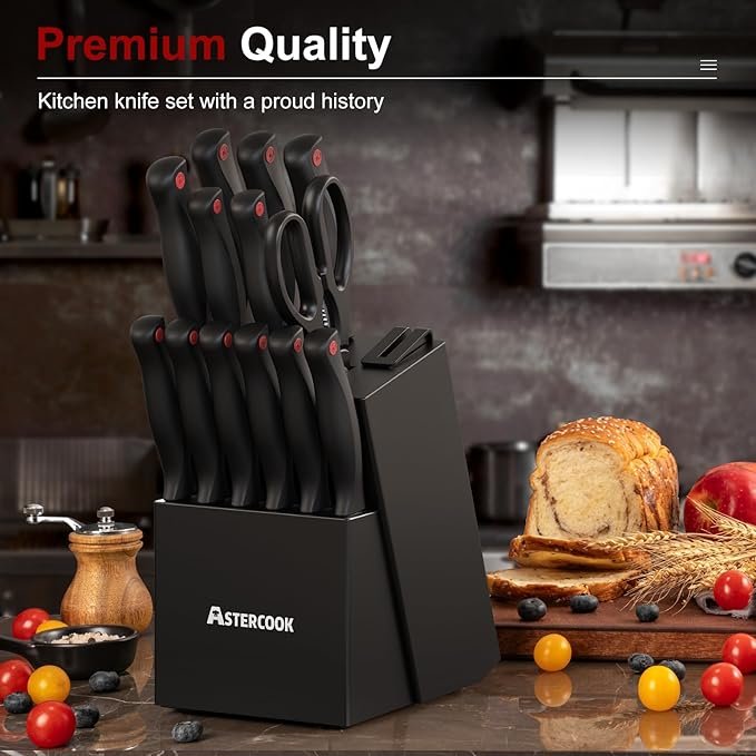 Astercook Knife Set for Kitchen with Block (Copy) - Image 2