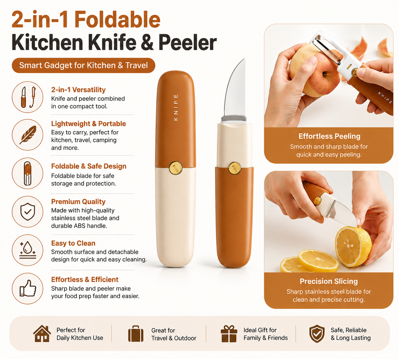 2-in-1 Foldable Knife & Peeler